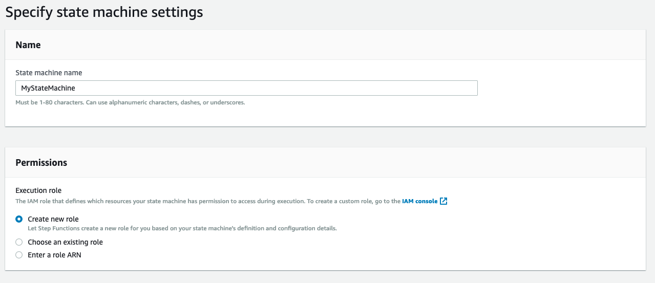 7 - Specify AWS Step Function State Machine Details