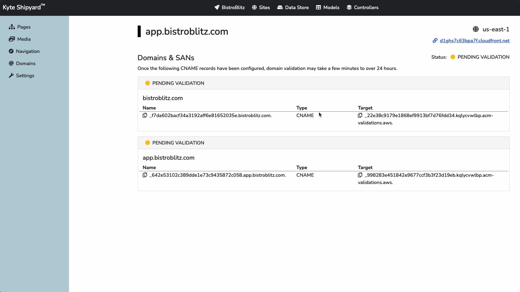 Domain Validation using CNAMEs